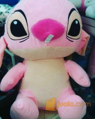 Boneka mainan anak tokoh kartun Si STITCH Pink / merah muda film LILO AND STITCH Super Big Jumbo XXL SNI ORI NEW murmer
