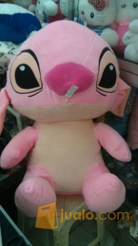 Boneka mainan anak tokoh kartun Si STITCH Pink / merah muda film LILO AND STITCH Super Big Jumbo XXL SNI ORI NEW murmer