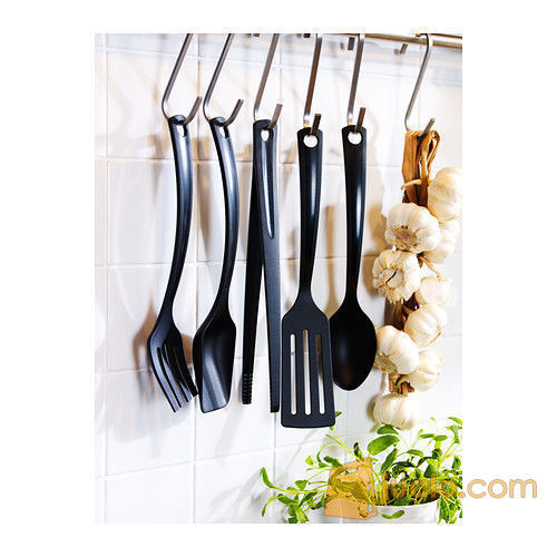 IKEA GNARP 5piece kitchen utensil set, Peralatan dapur isi 5, Hitam di