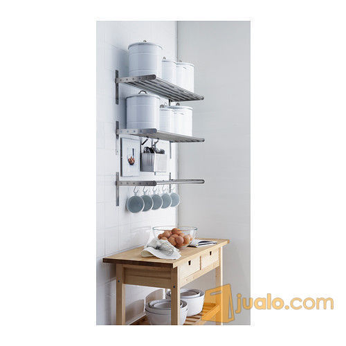 IKEA GRUNDTAL Wall Shelf 80cm, Rak dinding Pjg 80cm, Stainless Steel