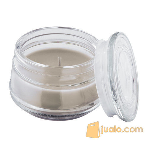 Ikea Lugga Lilin Beraroma Dalam Gelas Krem, Vanila Scented Candle