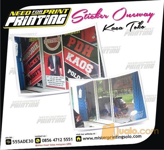 Pusat Bikin Stiker Kaca Oneway di Solobaru Colomadu Kartosuro Surakarta bisa pasang juga