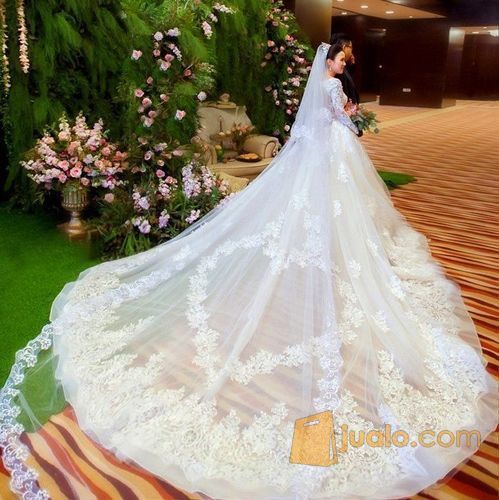 wedding dress lengan panjang