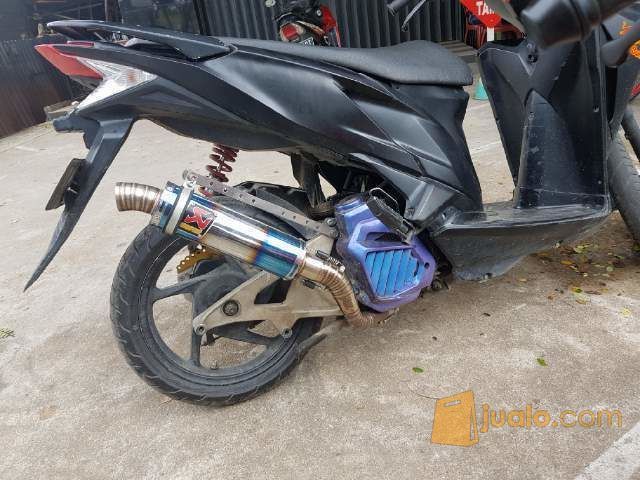  Knalpot Racing Mio  Beat Vario 125 merk Akramugelo Blue 