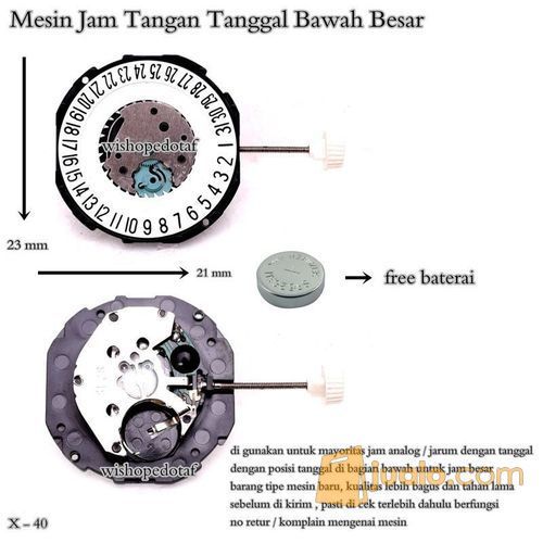 mesin jam tangan tanggal bawah besar