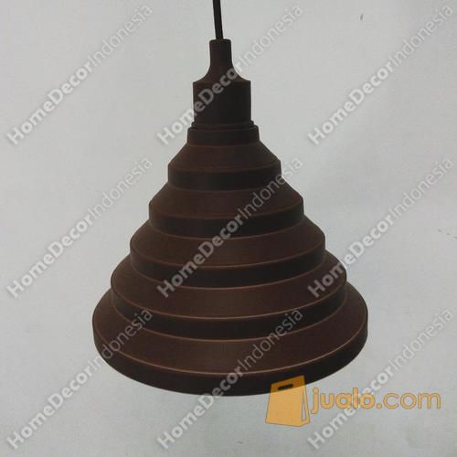 lampu hias topi kap karet silikon lipat gantung pendant warna coklat