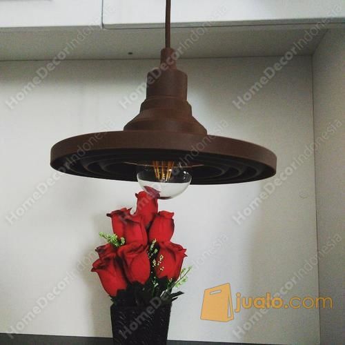 lampu hias topi kap karet silikon lipat gantung pendant warna coklat
