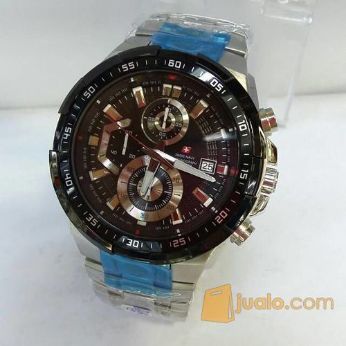 Jam Tangan Swiss Navy Chronograph Sn 8825 Silver Black Bekasi