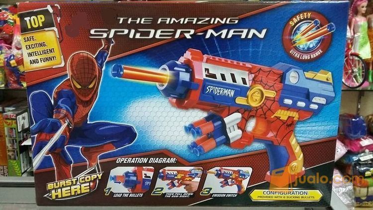 JUAL MAINAN  TEMBAKAN  SOFT BULLET NERF SPIDERMAN MURAH  JUAL MAINAN  TEMBAKAN  SOFT BULLET NERF SPIDERMAN MURAH