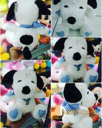 Boneka karakter  hewan si anjing putih pemalas lucu  