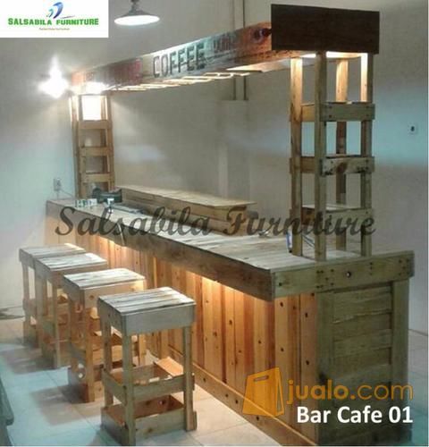  Meja  Bar  Cafe Jati Pallet Free Ongkir Medan Banda Aceh 