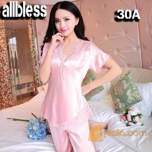  Baju  tidur  LUXURY V neck SEXY LACE CUTE setelan  PIYAMA 