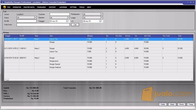 Software komputer kasir Resto/Restoran, Cafe/Coffeeshop Touchscreen.