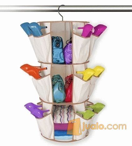 Smart Carousel Shoes Pouch Pocket Bag Organizer Rak Gantungan Tas Kotak Sepatu Kerja Pesta High Heels Amazing Shoe Rack Surabaya Jualo