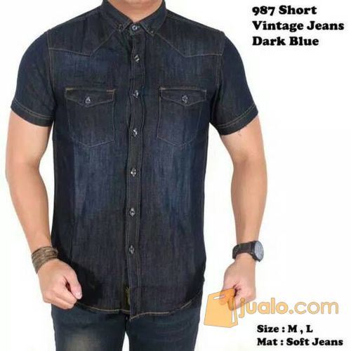 Kemeja Pria Denim Jeans Slimfit Jakarta Barat Jualo