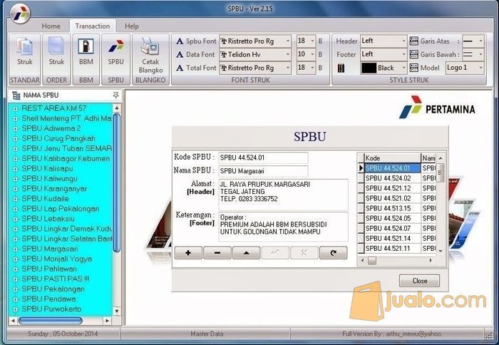 download struk spbu excel