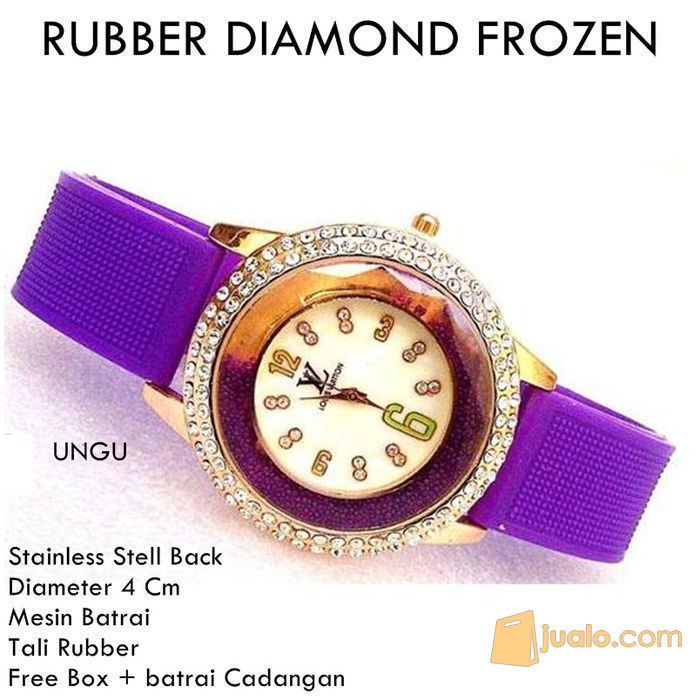 JAM TANGAN WANITA LV FROZEN RUBBER UNGU di Kota Bekasi, Jawa Barat