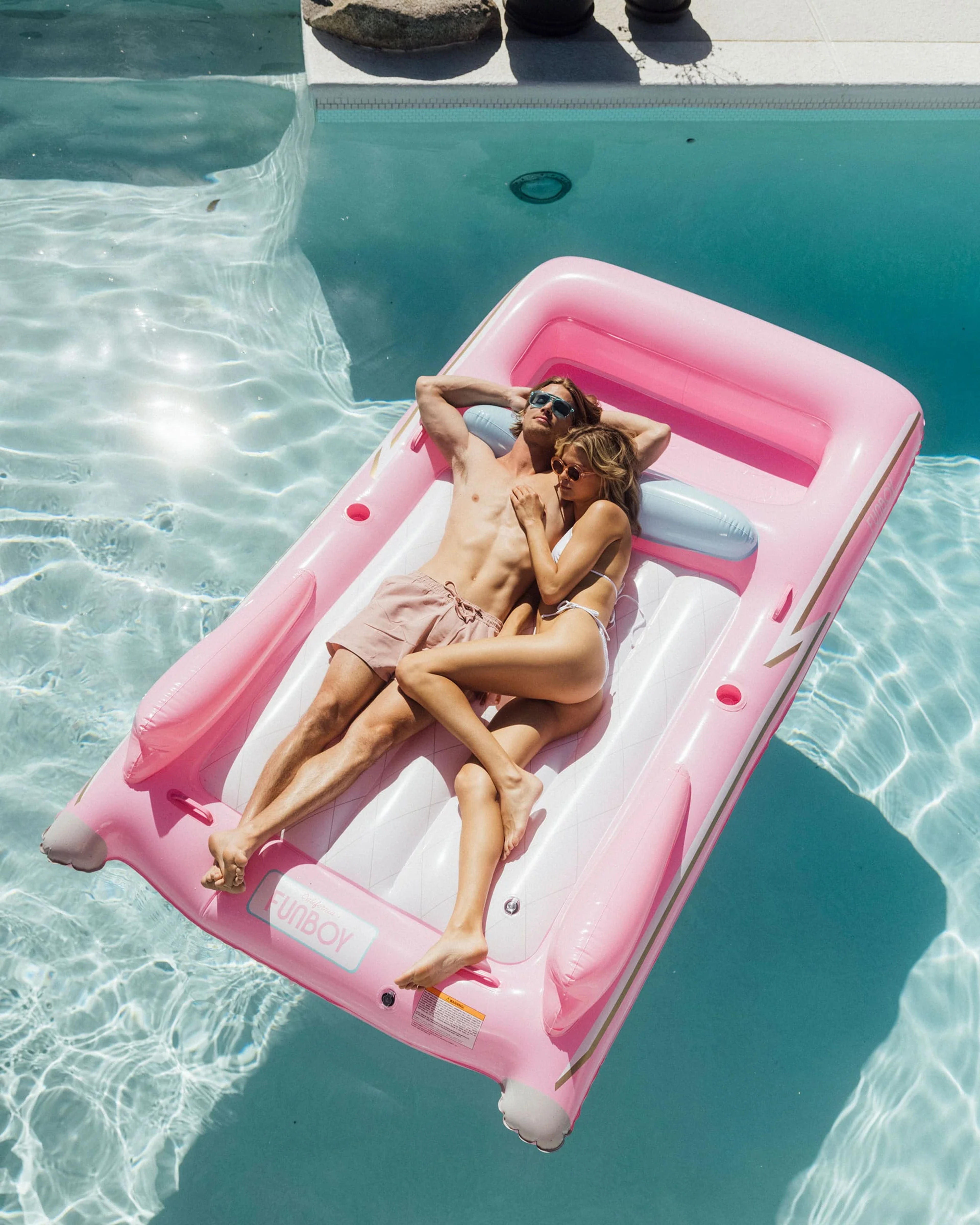 Pink Convertible Car Pool Float with Cup Holders - FUNBOY