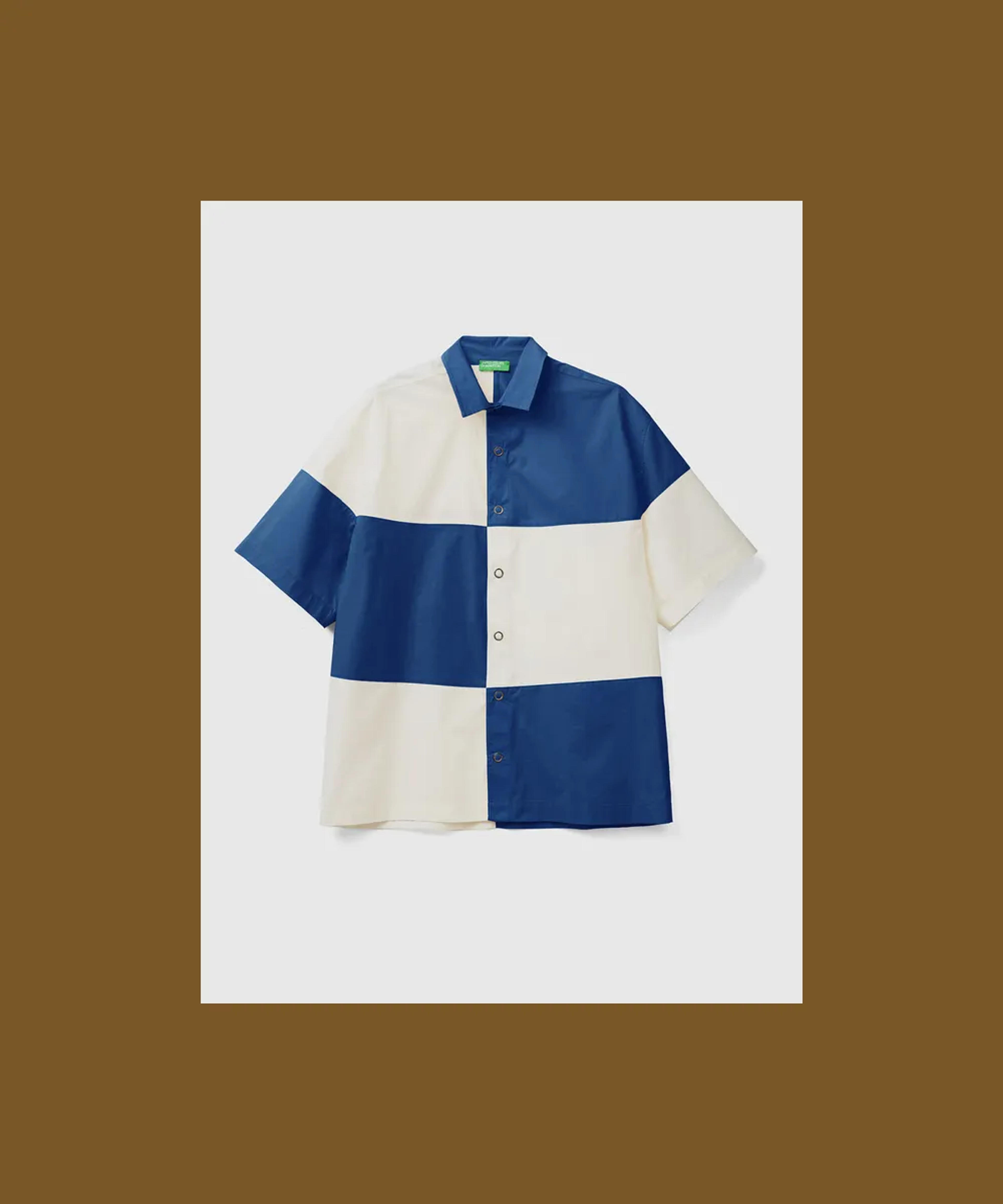 Color block shirt - Blue | Benetton