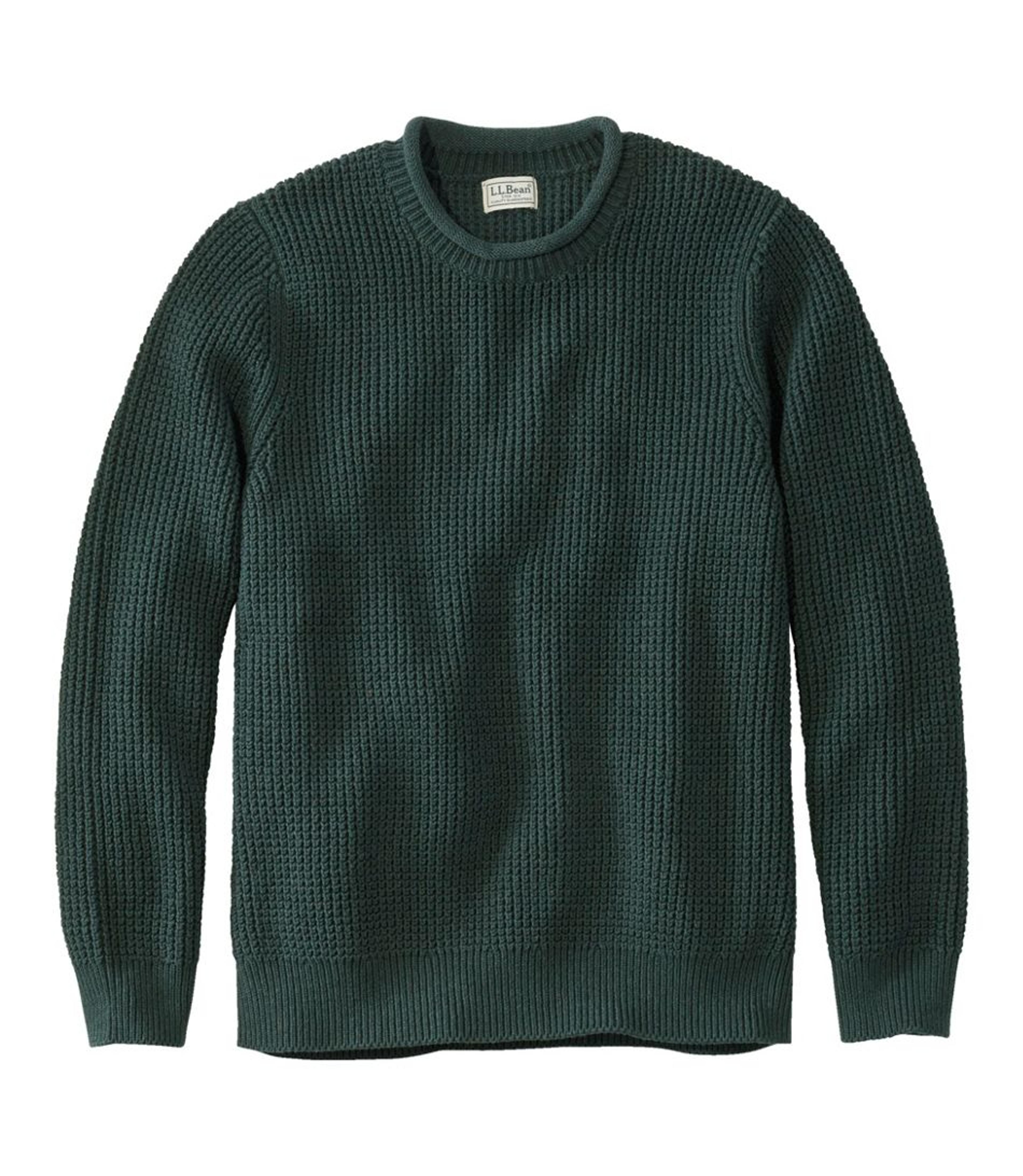 Men's L.L.Bean Organic Cotton Waffle Sweater, Rollneck Crew | Sweaters at L.L.Bean