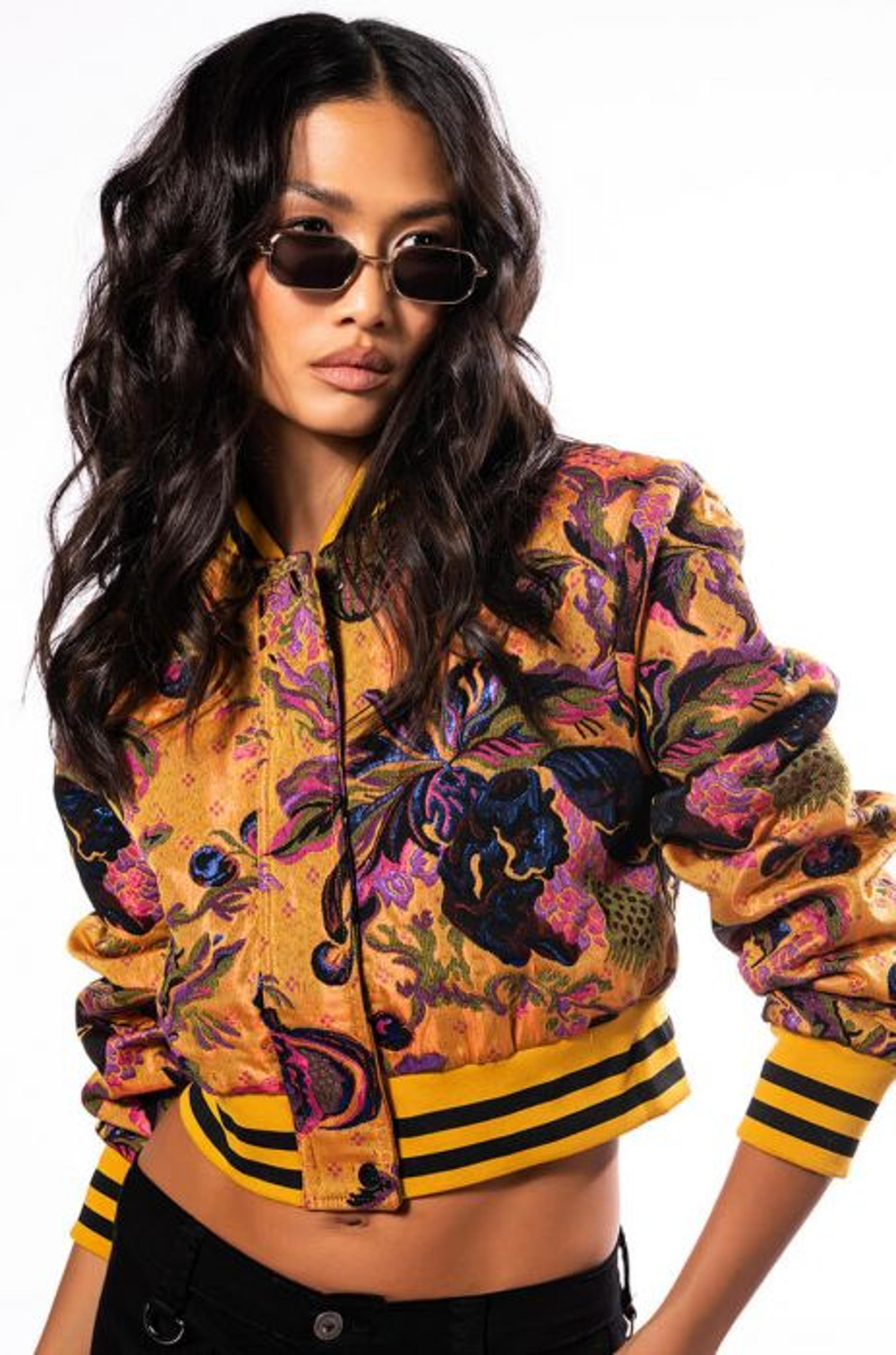 BROCADE TAPESTRY VARSITY BOMBER in multi