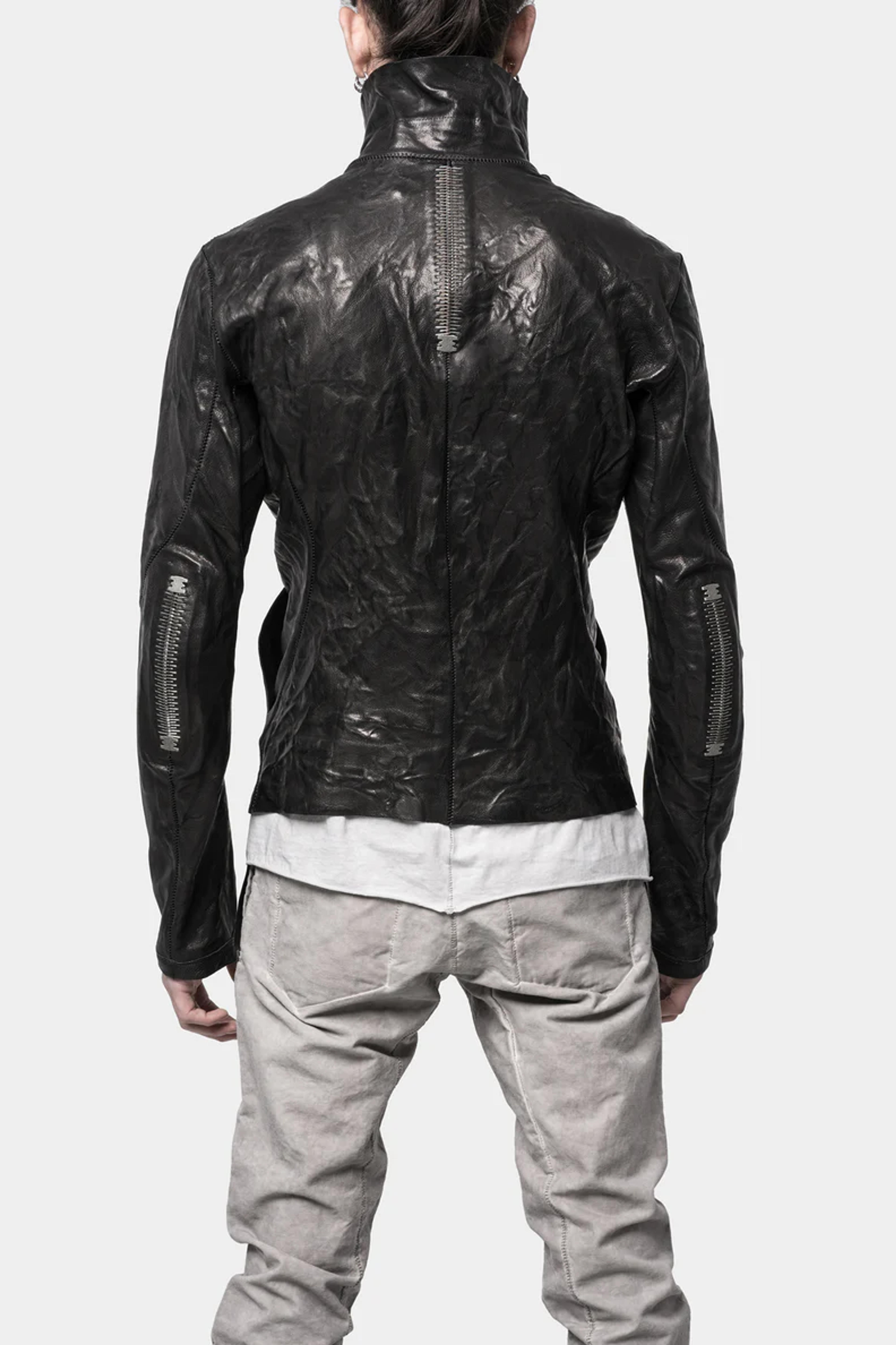 Isaac Sellam | SS24 - High neck asymmetric leather jacket – ORIMONO.eu