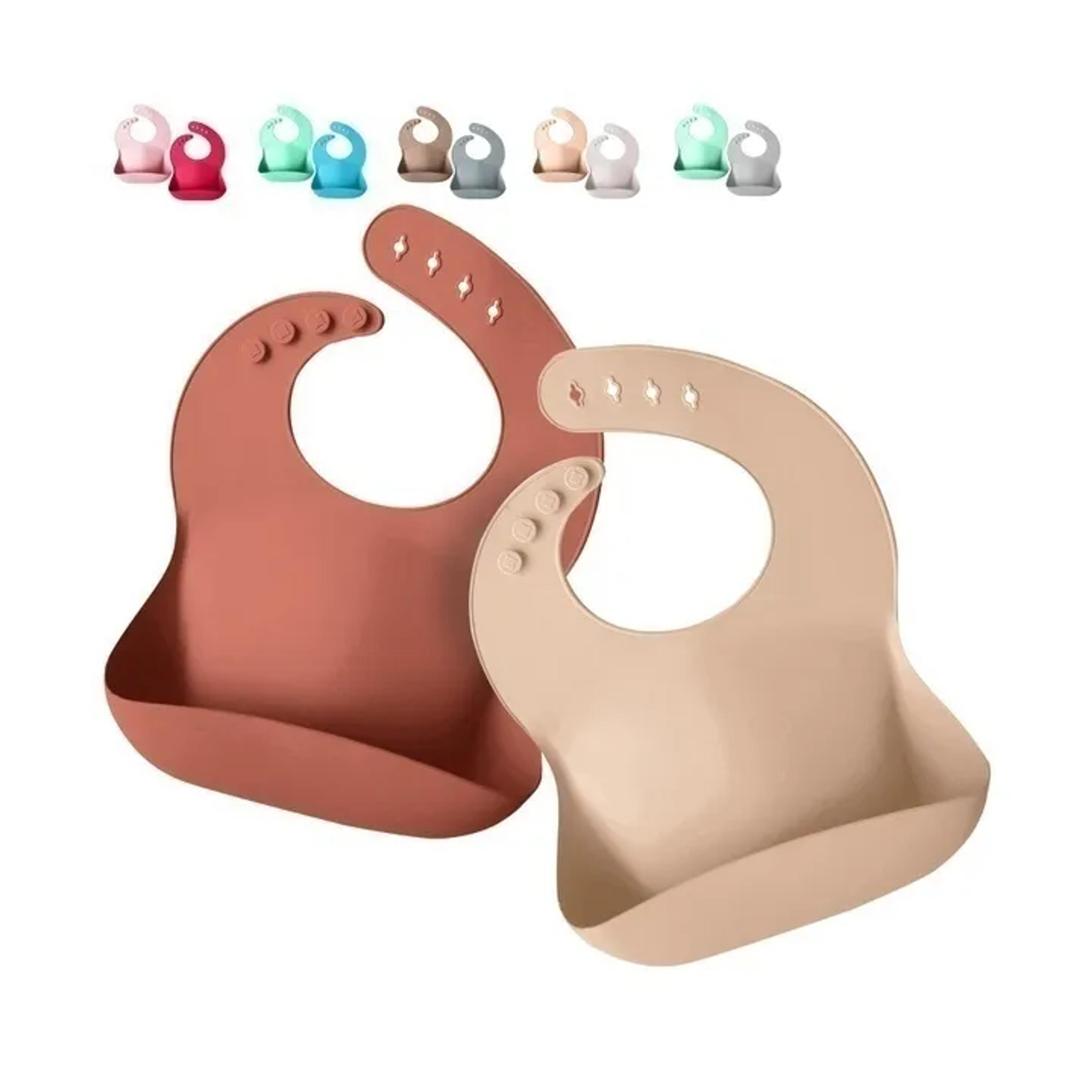 Amazon.com: Sperric Silicone Baby Bibs - Soft Silicone Bib with Food Catcher and Waterproof Material - Adjustable Fit for Baby and Toddler (Beige) : Baby