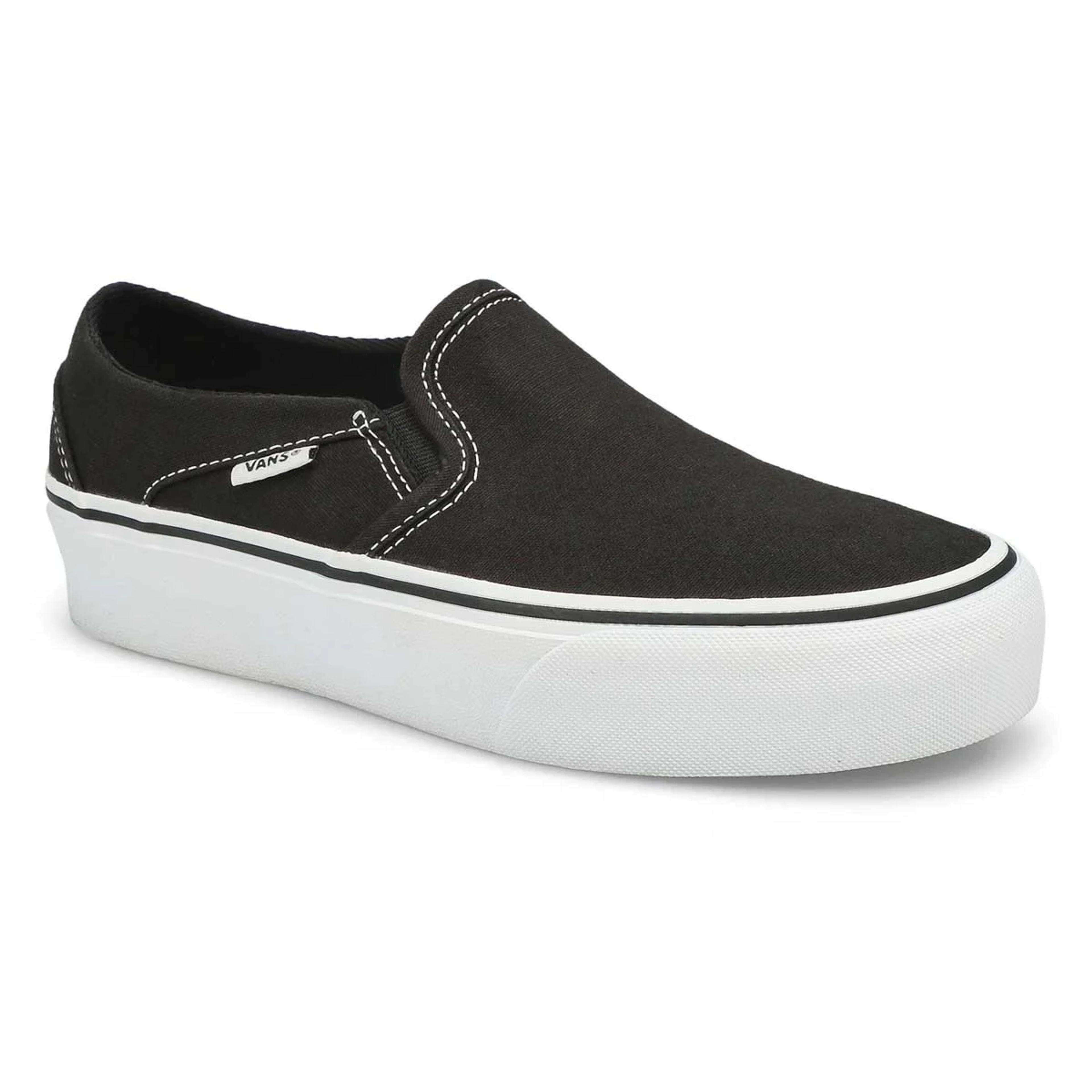 Vans Women's Asher Platform Sneaker - Black | SoftMoc.com