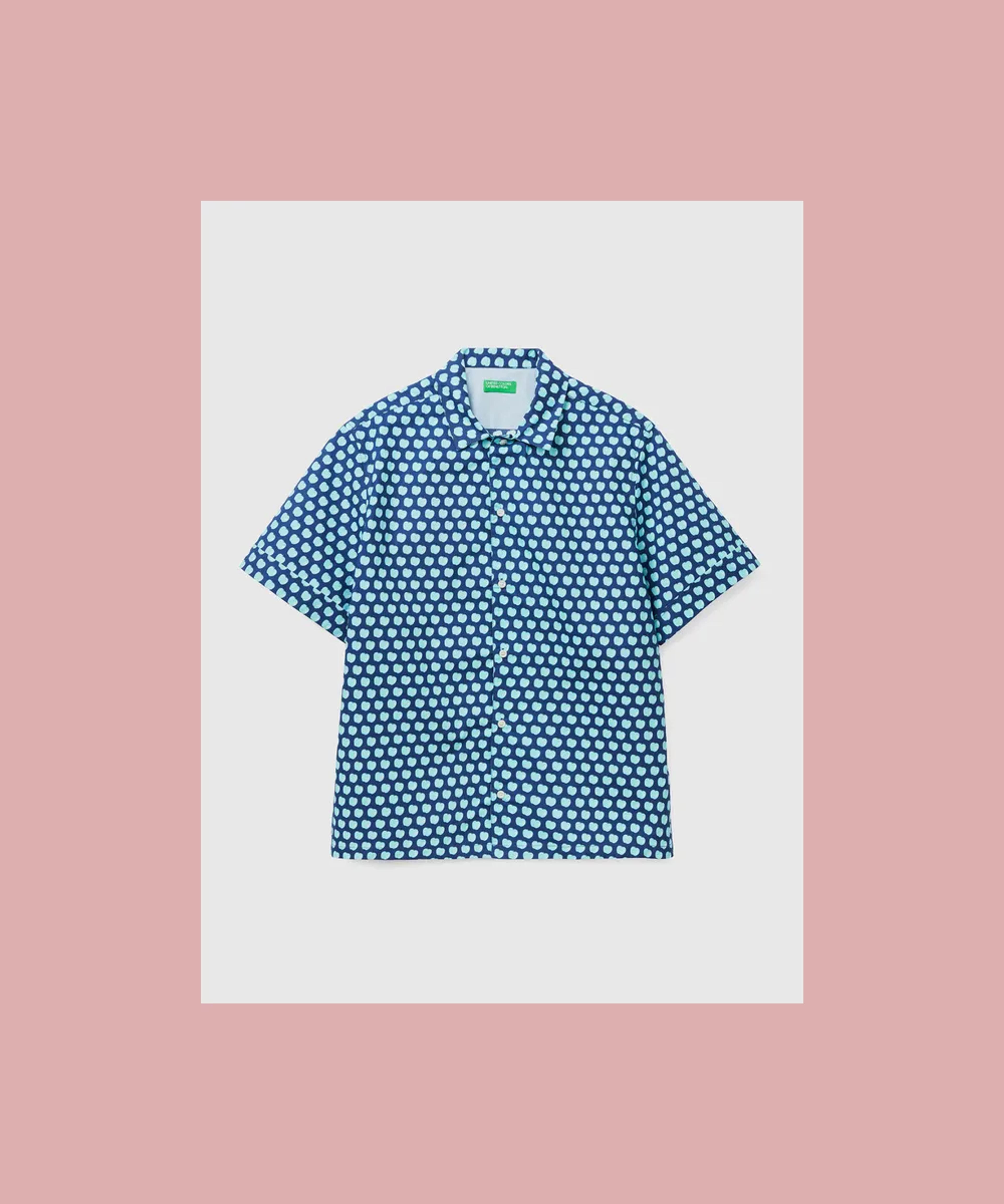 Blue shirt with apple pattern - Blue | Benetton