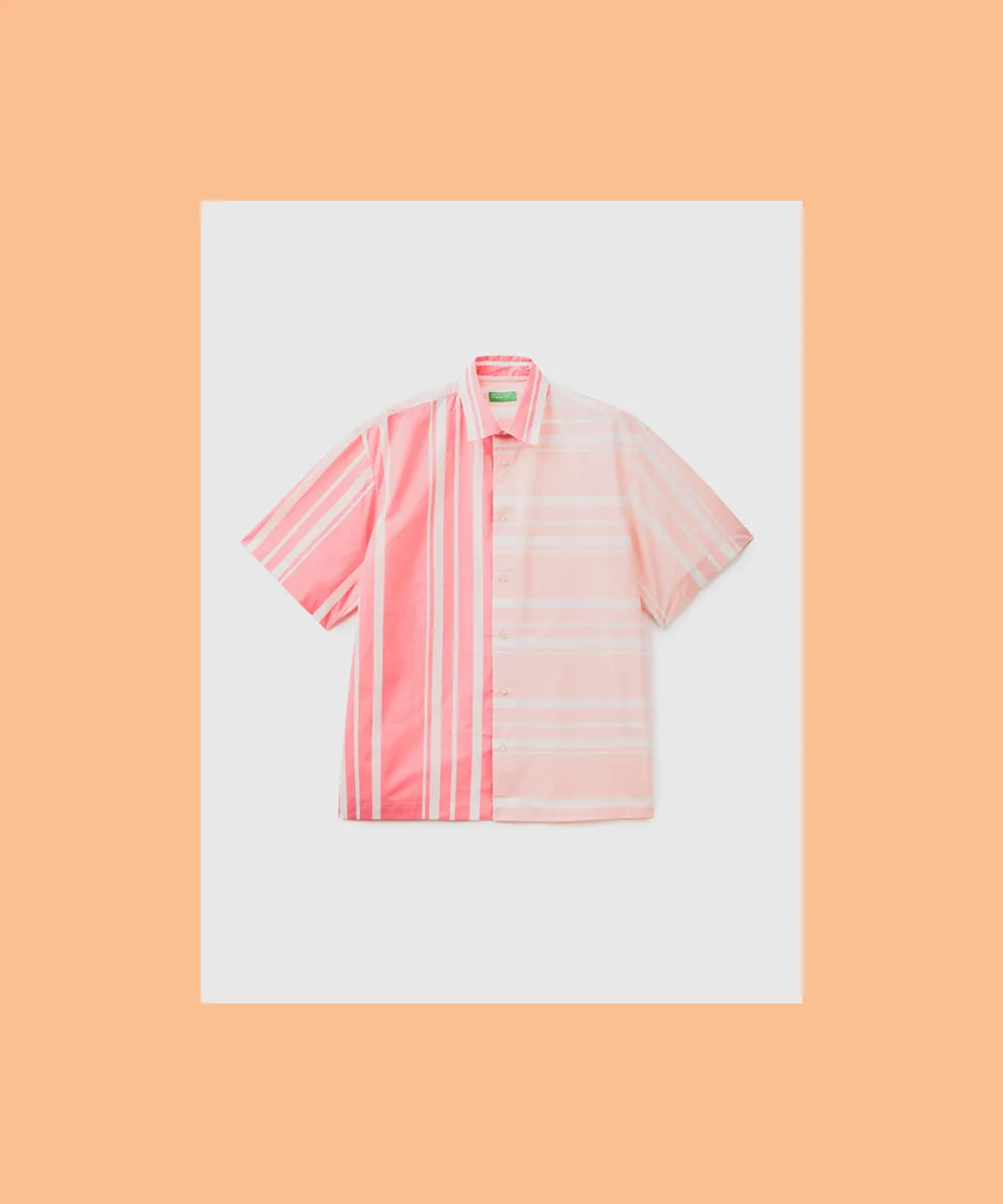 Pink and light pink patchwork shirt - Multi-color | Benetton