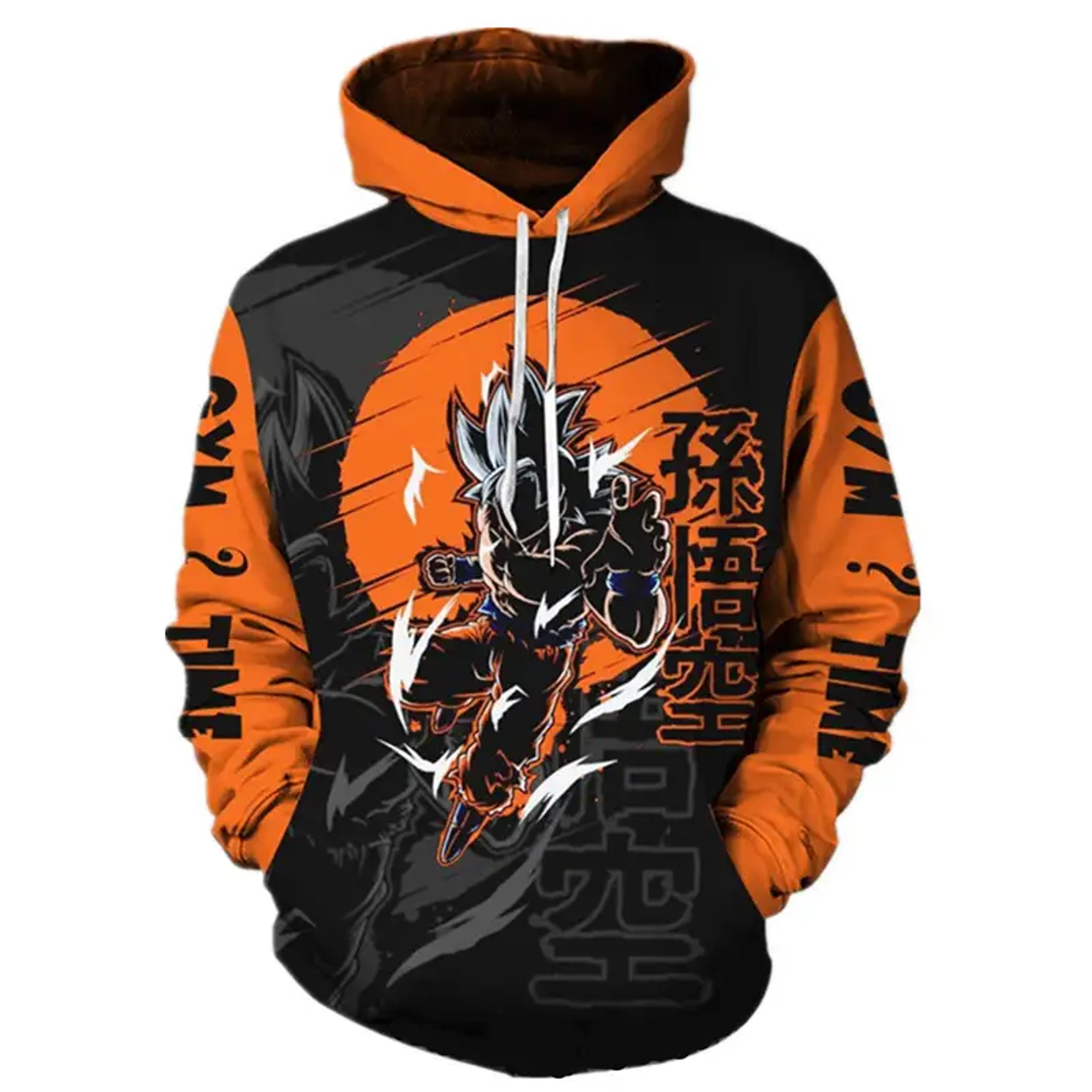 Goku Anime Gym Hoodies Orange