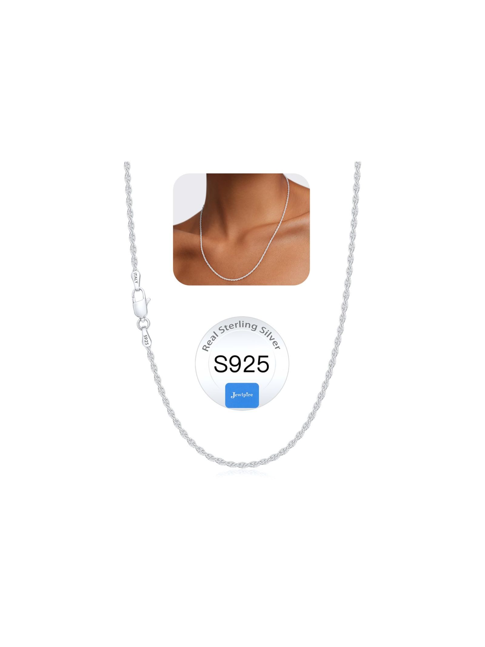 Joyful & Co. Oxidized 925 Sterling Silver Twisted Cable Chain