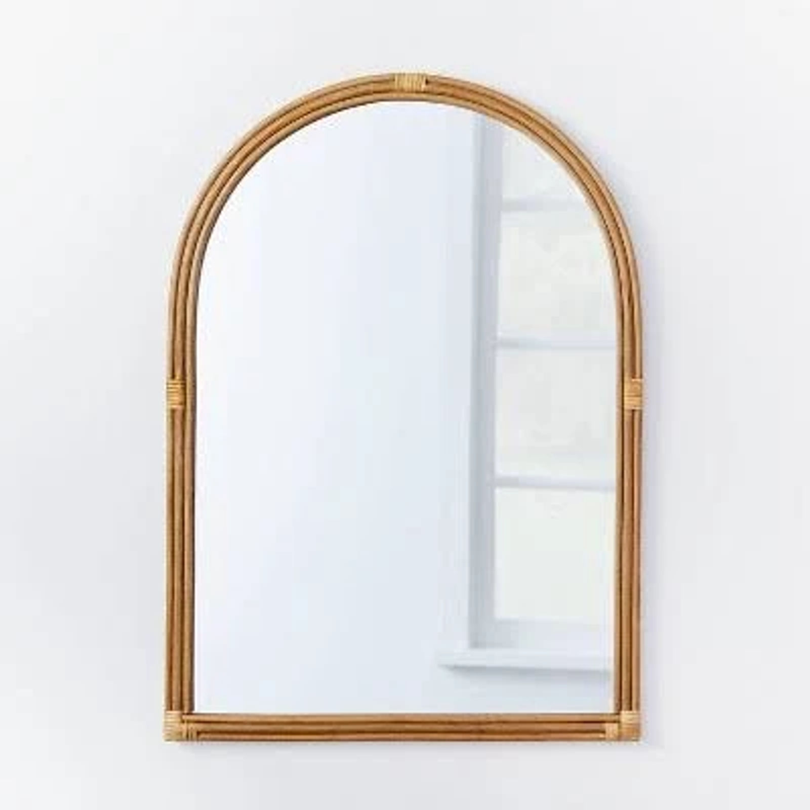 Threshold Designed with Studio McGee 24" x 34" Rattan Arched Wall Mirror