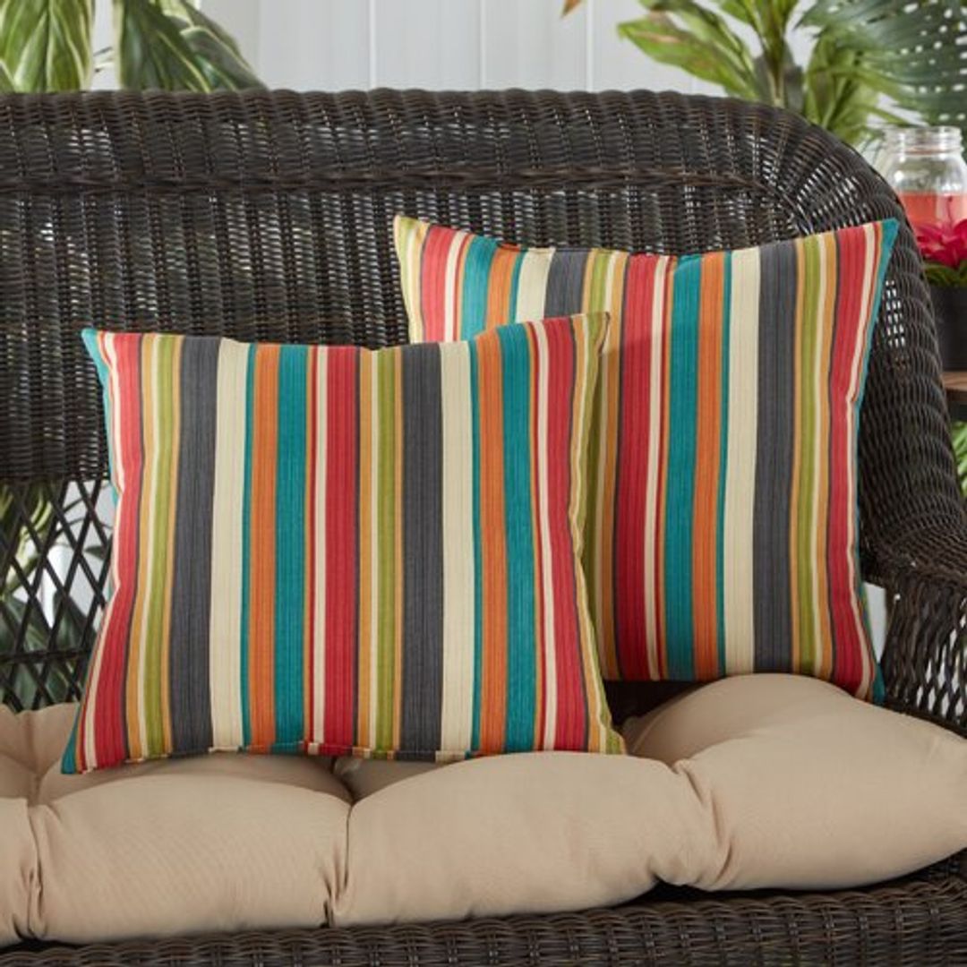 Shipton Indoor/Outdoor Reversible Throw Pillow (Set of 2)