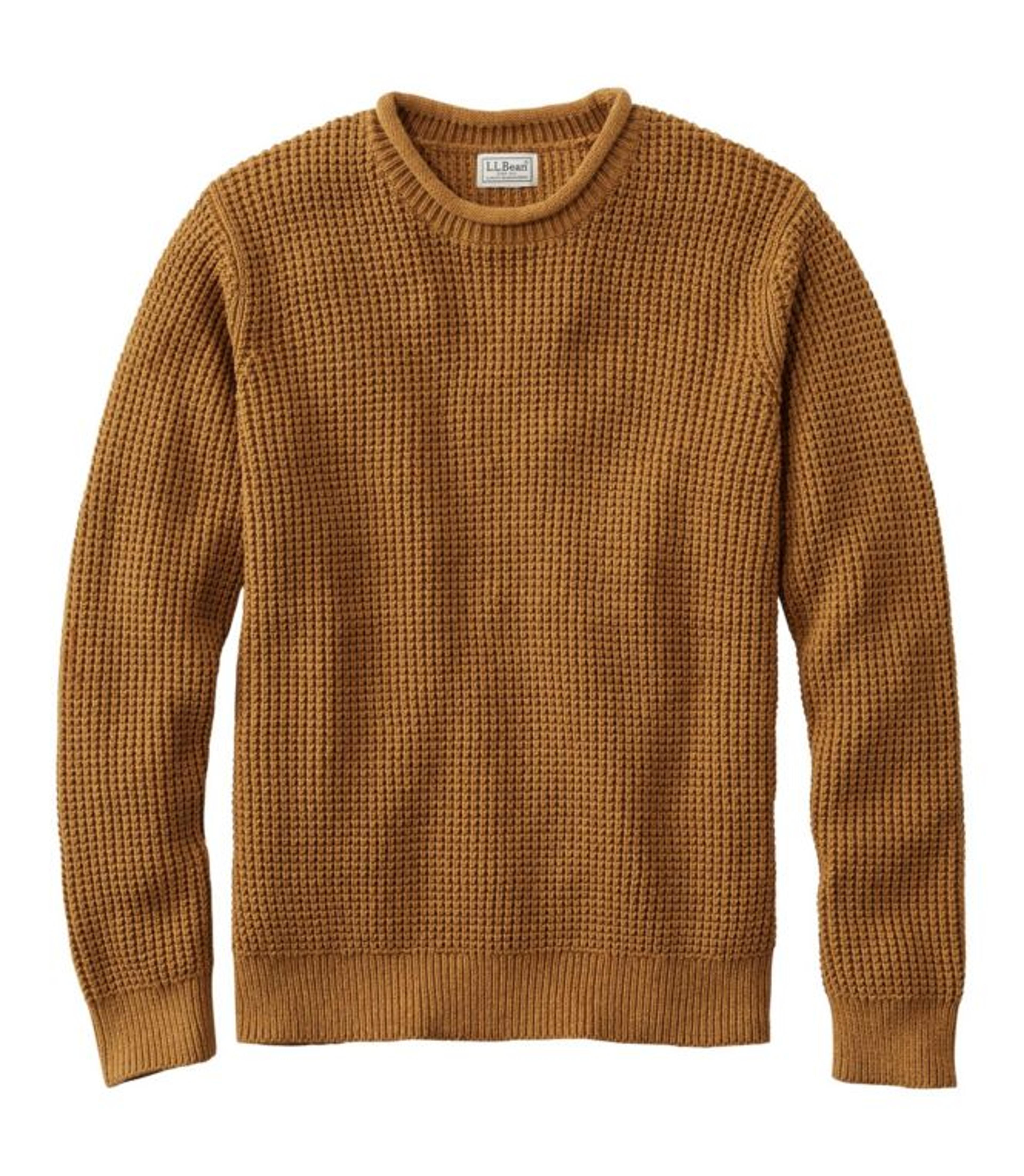 Men's L.L.Bean Organic Cotton Waffle Sweater, Rollneck Crew | Sweaters at L.L.Bean