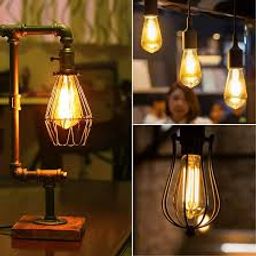 ANWIO Vintage Edison Light Bulb ST21 LED Filament Bulb 8W(60 Watt Equivalent) Dimmable 2500K (Amber Glow) Warm White E26 Medium Base, Amber Glass