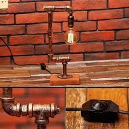 Water Pipe Long Arm Table Lamp Iron Metal Art Vintage Desktop Light Steampunk Industrial Desk Lamp Creative Solid Wood Loft Cafe Reading Lamp E27 