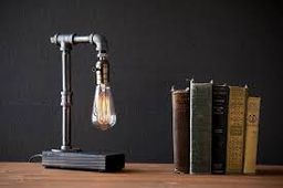 Edison Desk Lamp, Industrial Table Lamp, Steampunk Metal Pipe Lamp for Nightstand, Dressers, Coffee Table, Study Desk in Bedroom College Dorm ...