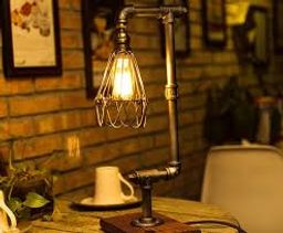 Loft Style Lamp Steam Punk Industrial Vintage Style Wood Base