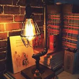 Industrial Desk Table Lamp Steampunk Pipe Light Retro Cage Decor Plug