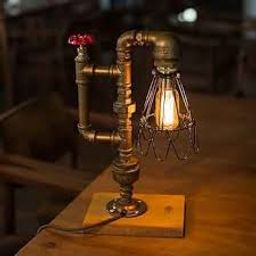 Wooden & Water Pipe Table Lamp Vintage Steampunk Desk Lamp Desk Accent Light Base for Bedside, Bedroom Living, Dining Room, Cafe Bar