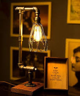 Loft Steampunk Table Lamp Retro Metal Pipe Handmade Modern Antique Decor Table Light Victorian Edison Iron Retro Lighting Lamps Dimmable
