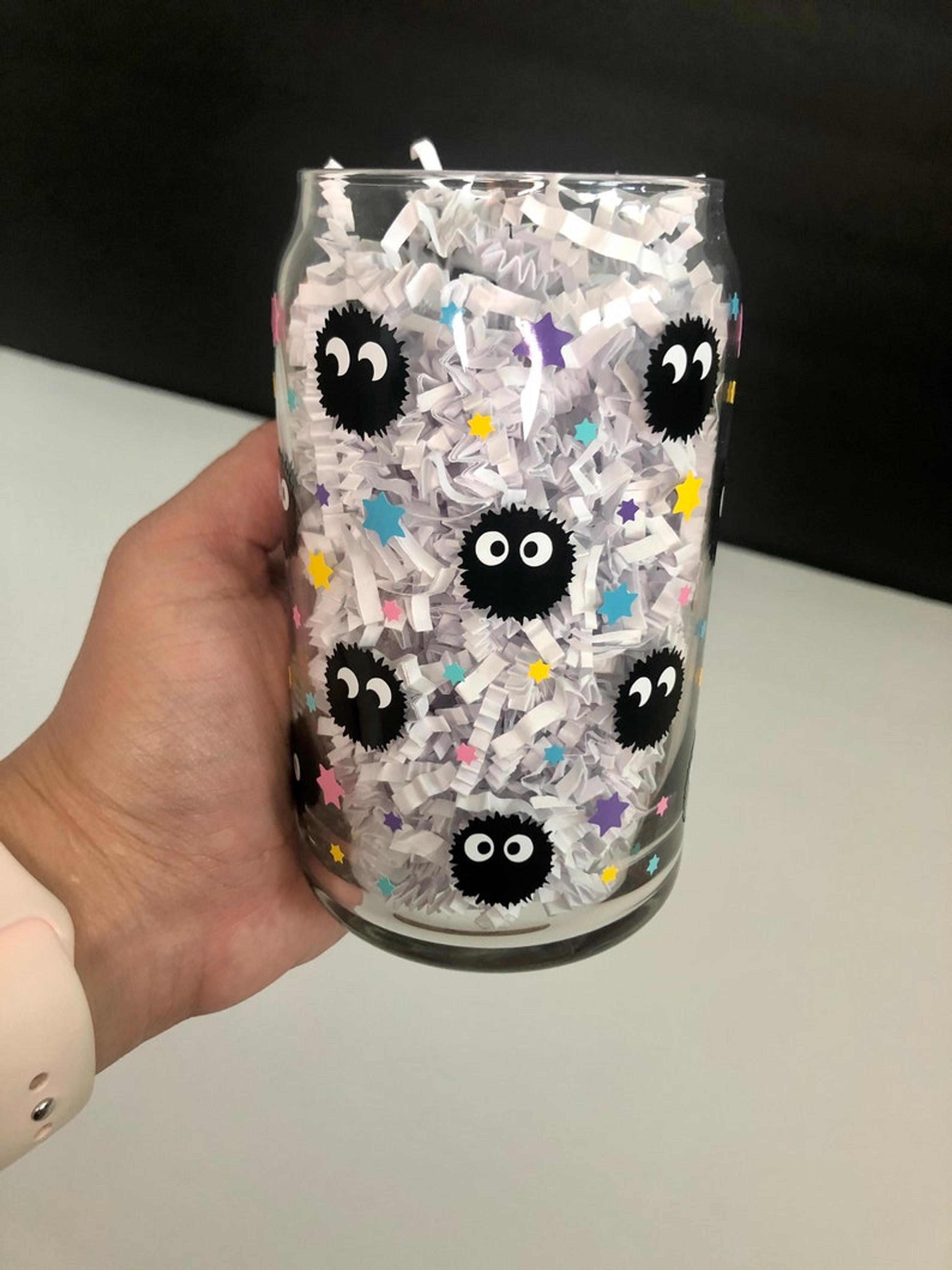 Studio Ghibli Soot Sprite Reusable Glass Cup Iced Coffee - Etsy