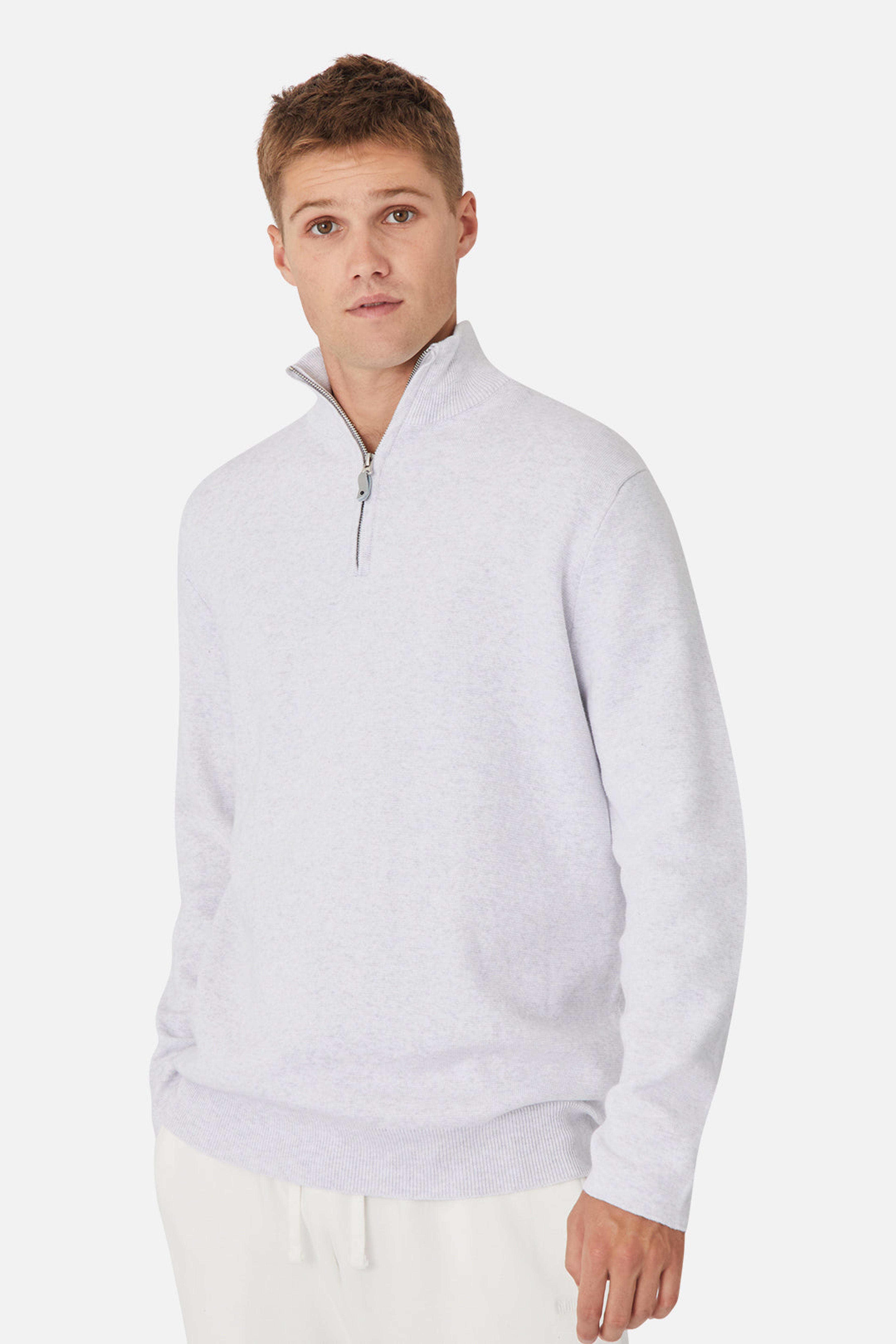 Shop The Lakewood Quarter-Zip Sweater - Ice Grey | Industrie Clothing – Industrie Australia