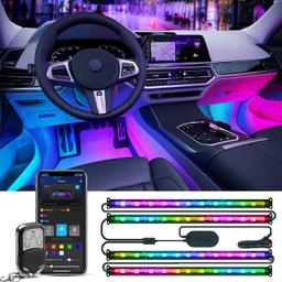 Govee Interior Car Lights with Smart App Control, RGBIC Car Lights with Music Sync Mode, DIY Mode and Multiple Scene Options, 2 Lines Design Car LED Lights for Cars, Trucks, SUVs