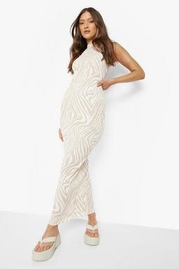 Women's Rib Sleeveless Maxi Dress Zebra Print | Boohoo UK