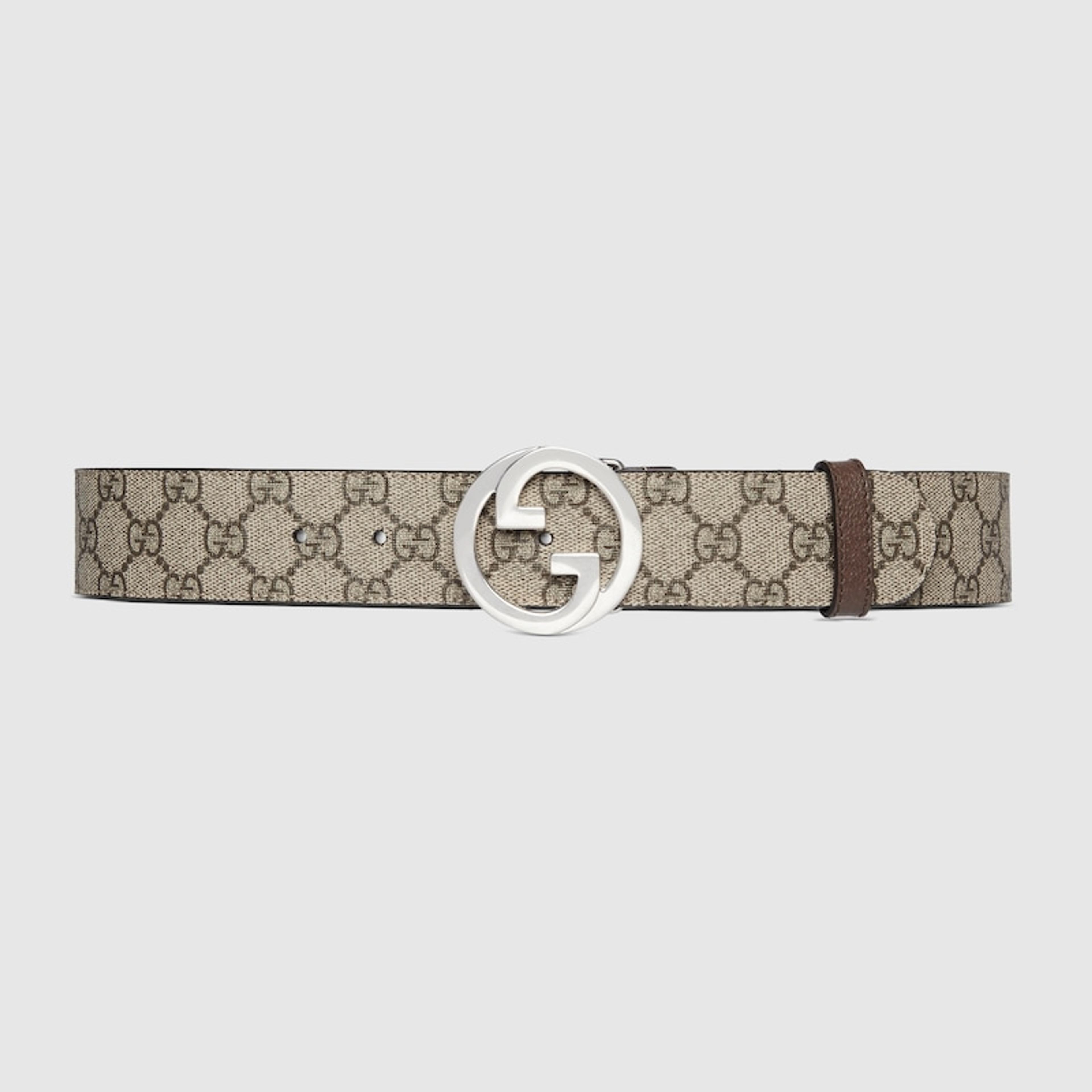 Gucci Blondie belt in beige and ebony Supreme | GUCCI® CH