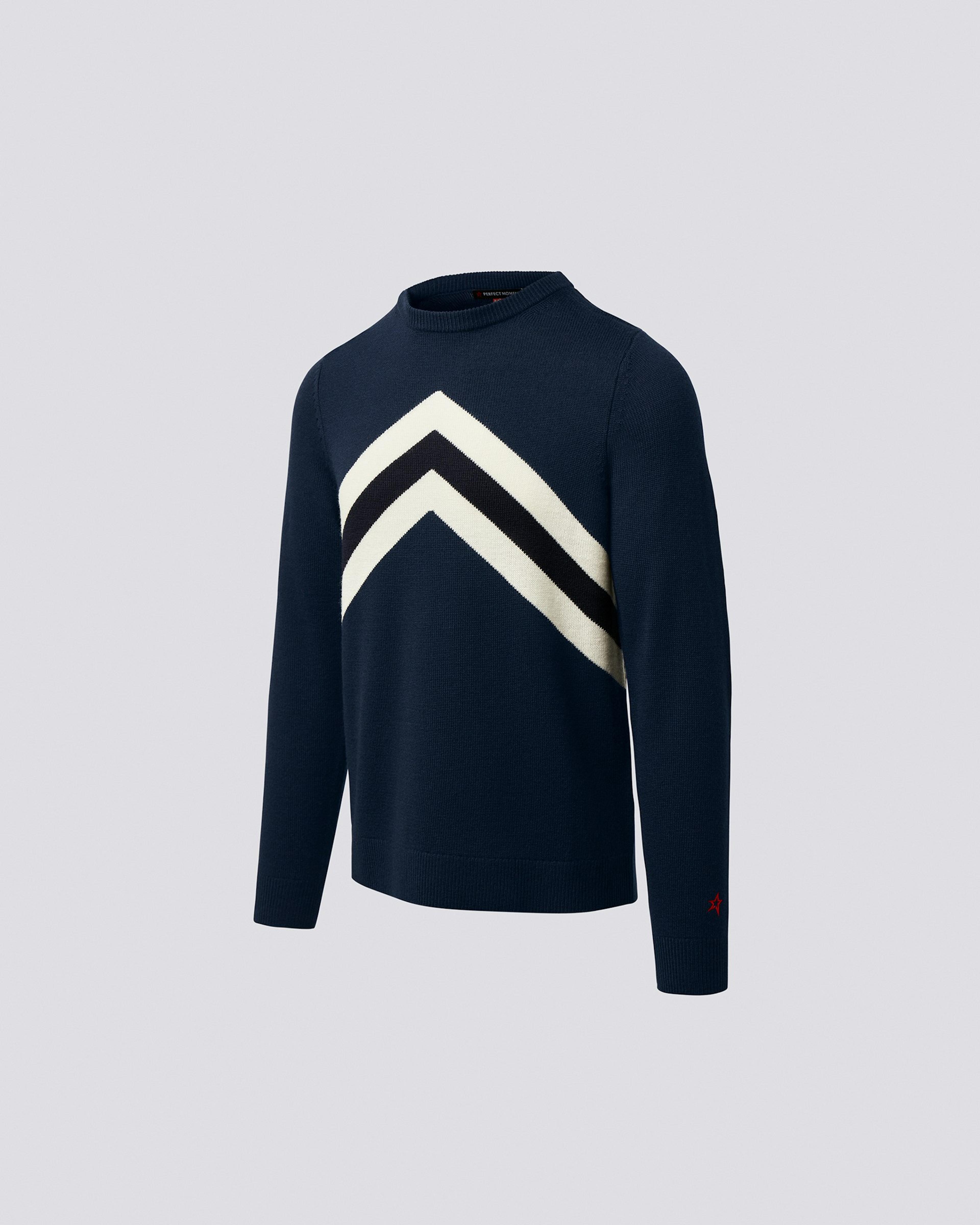 Chevron Stripe Merino Wool Sweater | Perfect Moment