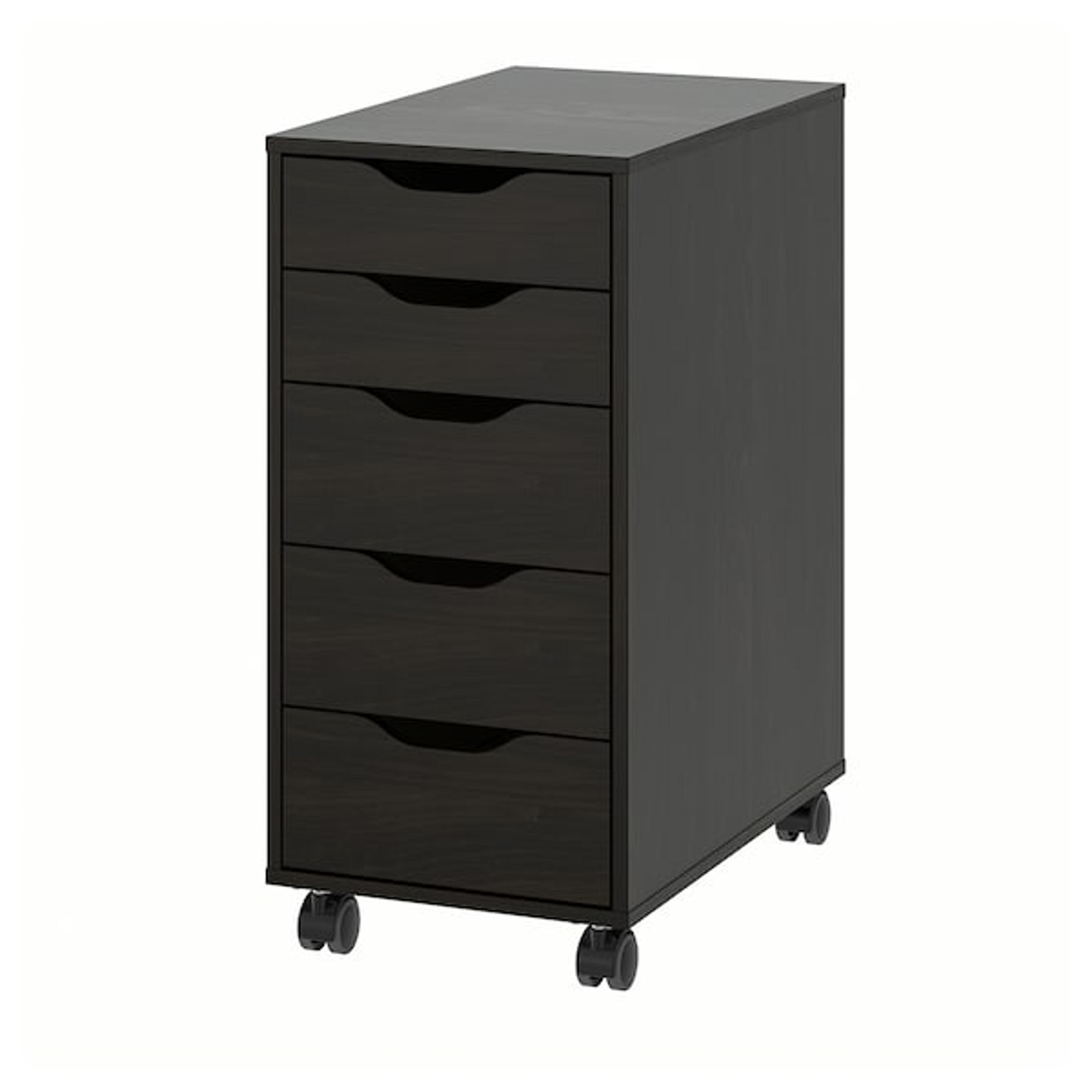 ALEX Drawer unit on casters, black-brown, 141/8x297/8" - IKEA