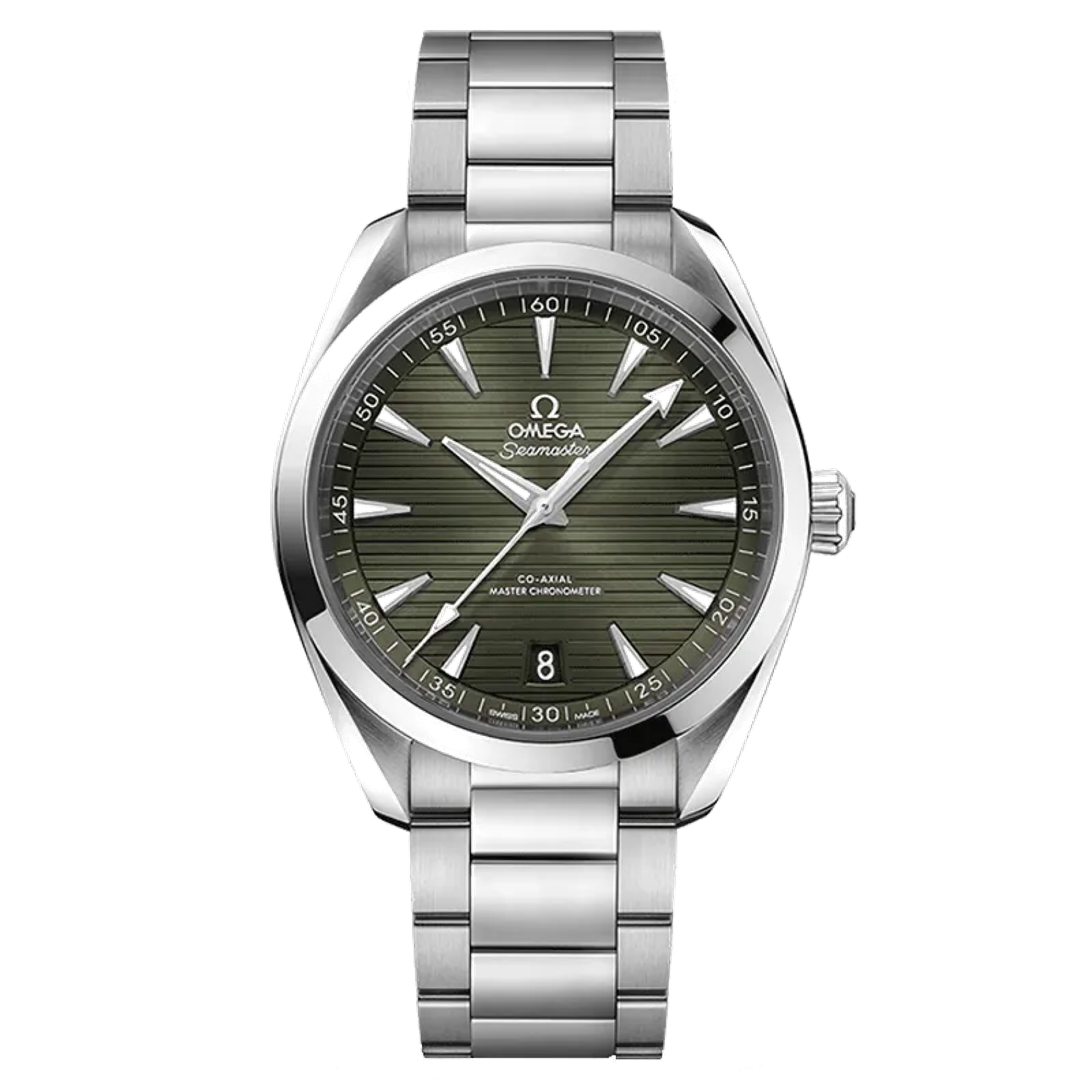 Montre Omega Seamaster Aqua Terra 150m cadran kaki bracelet acier 41 mm